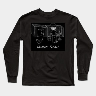 Chicken Tender Invert Color Black Background Long Sleeve T-Shirt